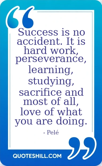 It is hard work, perseverance, learning, studying, sacrifice and most